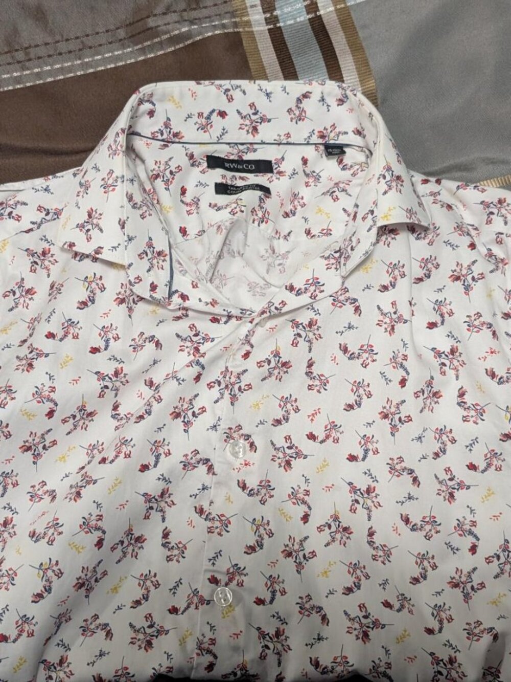 Mens RW&CO Red Floral Dress Shirt